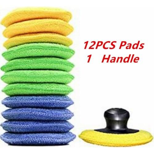 1/5/13PCS Car Wax Polish Foam Sponge Polishing Pad Soft Wax Sponge Pad Waxing Paint Care Wash Cleaning Towel Accessories