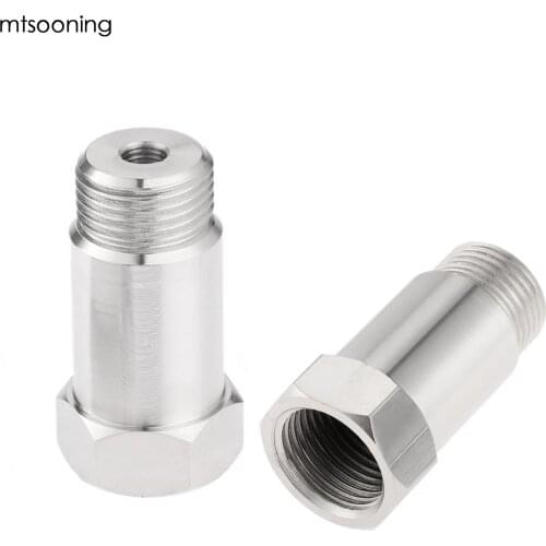 2pcs M18x1.5 304 Stainless Steel O2 Oxygen Sensor Extender Spacer Decat Boss Length 45mm