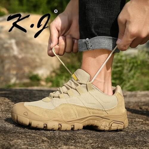2020 Mens Outdoor Sneakers Four Seasons Hiking Shoes Waterproof Breathable Tactical Combat Army Boots Anti-Slip Trekking Shoes