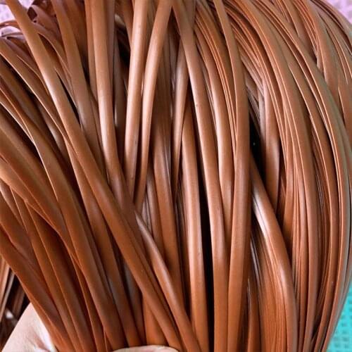 5mm 500g Copper Color PE Flat Synthetic Rattan Cane Handmade Weaving Material For Knit Repair Home Basket Chair Table Sofa