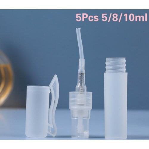5pcs transparent mini perfume bottle atomized spray liquid container, sample pen bottle, small cosmetic packaging atomizer