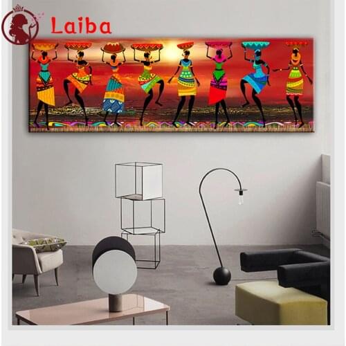 5d photo square Round Diamond Painting Abstract art african woman Full Drill Square Mosaic Home Decor Handmade Embroidery Gift