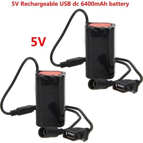 6400 mAh Battery Pack Universal Type USB DC 5V 4x 18650 Rechargeable Battery External Power Supply for Bike Light