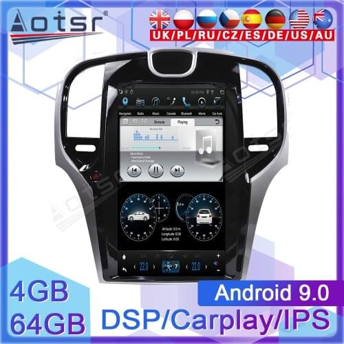 Android 9 4+64G Tesla Vertical Screen GPS Navigation Car Multimedia Radio Player For Chrysler 300C 2013 2014 2015 2019 head unit