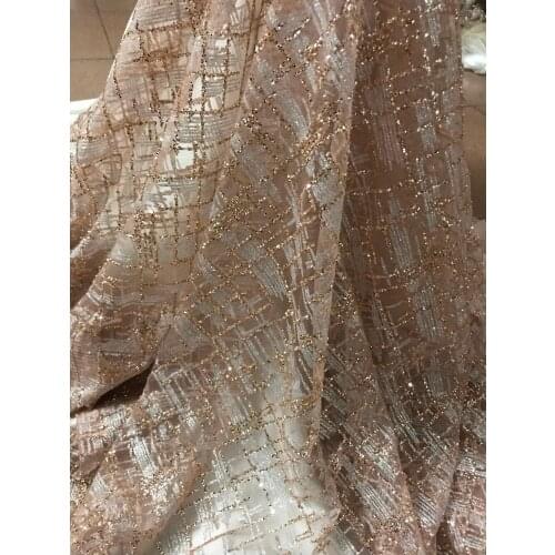 Glitter glued sparkle tulle mesh lace fabric 5yards SYJ-51112 for evening dress/fashion show