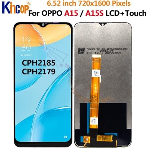 For Oppo A15 LCD touch panel glass Display Screen Touch scren Digitizer Assembly For Oppo A15S LCD CPH2185 CPH2179 display