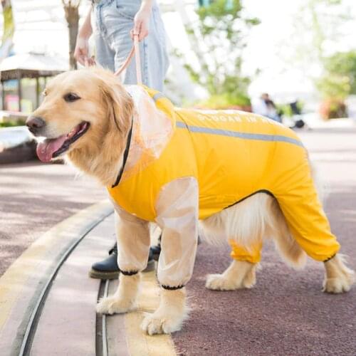 Big Dog Raincoat Large Dog Clothes Waterpproof Coat Jacket Samoyed Husky Labrador Golden Retriever Clothing Jumpsuit Rainwear