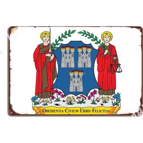 Dublin Coat Of Arms, Ireland Metal Signs Wall Decor Wall Cinema Living Room Classic Tin sign Posters