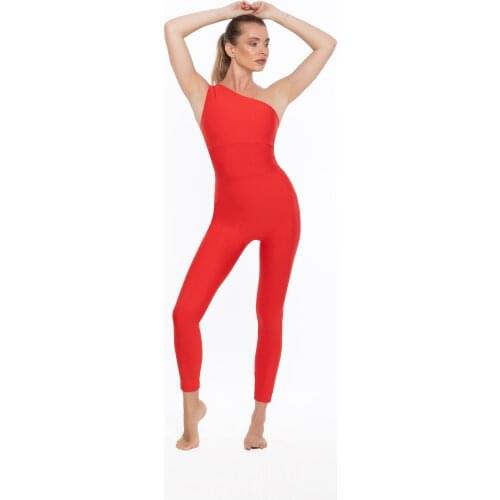 Esmeraldas Leggings Red Jumpsuit Push up Sport Wear Street Wear Active Wear