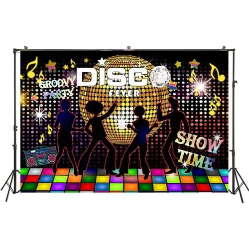 HUAYI Photography Backdrop dico prom show time party photo background stage music party decor photoshoot backdrops W-3887