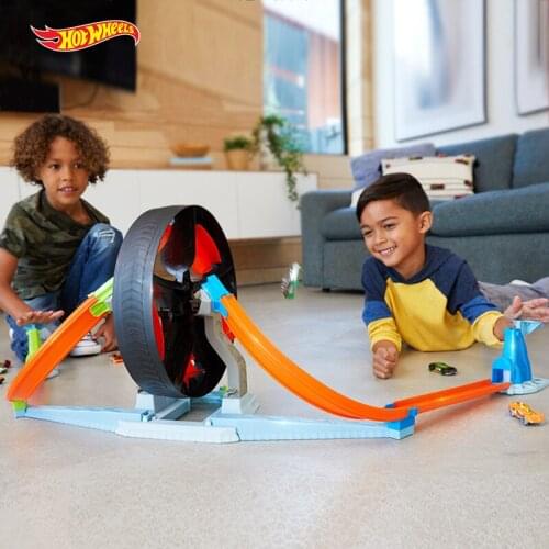 Hot Wheels Spinwheel Challenge GJM77 Play Set Straight Acceleration Car Toy Children Educational Building Hotwheels Model Gift