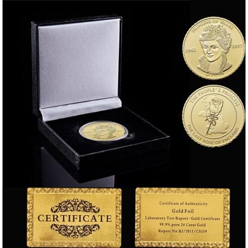 British Princess Diana Gold Collectible Coins Custom Challenge Antique Token Value Coins Gift