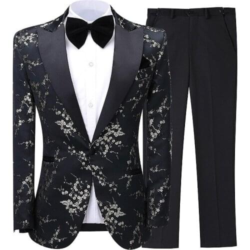 Suits mens two-piece suit blazer with trousers wedding groomsmen dress men fashion slim formal suits new best mens suitpants