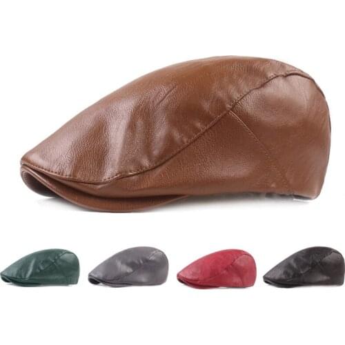 Leather Cap New Mens Hat Autumn Berets Caps for Women Casual Peaked Caps Ladies Cap Sun Hats Casquette Cap Peaky Blinders