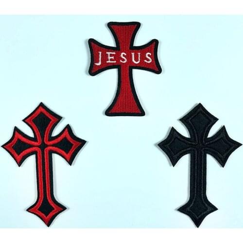 Cross Size:6.5x10.5cm DIY Cloth Badges Mend Decorate Patch Jeans Bag Clothes Apparel Sewing Decoration Applique Patches Badge