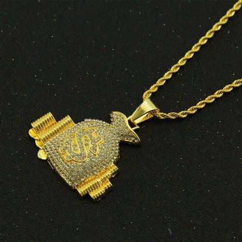 Hot Sell Western Style Fashion Design Link Chain Necjklace Factory Price Hiphop/Rock Purse Pendant Necklaces For Women/Man 2021