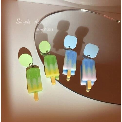 Fashionable design jewelry summer exaggerated new ice cream earrings refreshing creative color drop earrings for women
