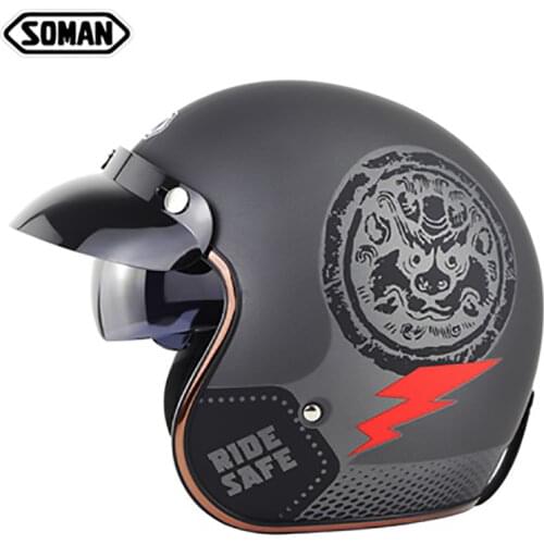 Motorcycle retro 3/4 Helmets Open Face Vintage Casco Moto Jet Scooter Bike Helmet Retro DOT approved Casque helmets