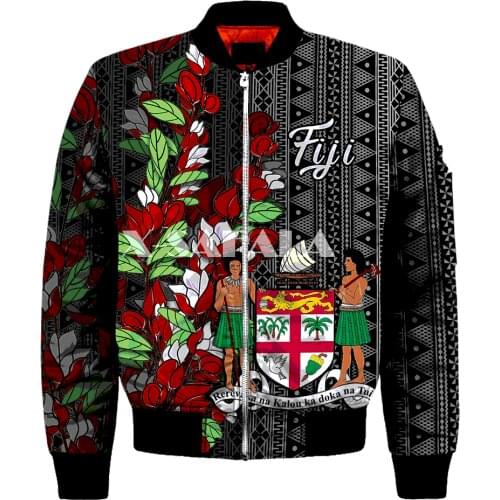 Mens Unisex 3D Bomber Jackets Fiji Polynesian Print Zipper Flight Jacket Casual Unisex Harajuku Women Streetwear Thick Coats-5