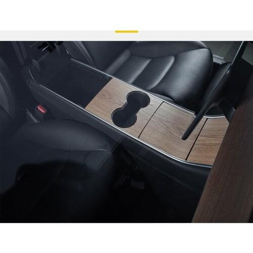 Car Central Control Panel Sticker For Tesla Model 3 2017-2020 Accessories Interior Protective For Tesla Model Three Wood Console