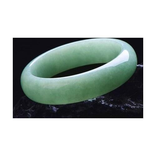 Natural Burmese Jadeite Light Green 54-64mm Bracelet Elegant Princess Jewelry For Mom For Girlfriend