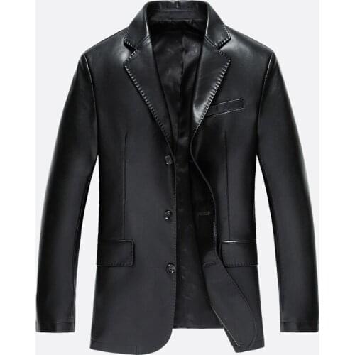 New leather mens middle-aged casual leather jacket regular Slim jacket suit hand somehomens de jaqueta de couro XD167