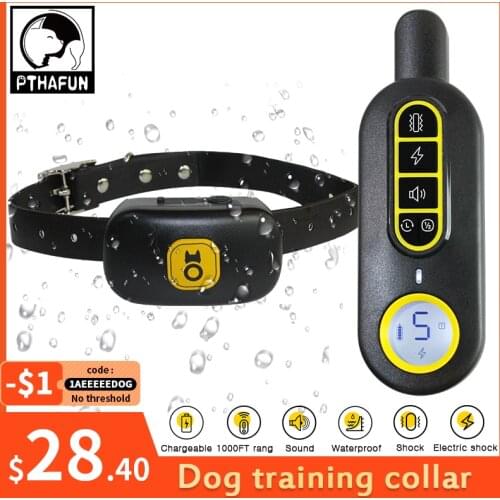 Dog Training Collar 500m Pet Remote Control training Device Rechargeable Sound Vibration Electric-Shock Waterproof Dog Collar