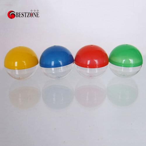 Free shipping 20pcs 50mm PP with PS half transparent and half colorful Plastic balls; Toy capsules for the vending machine