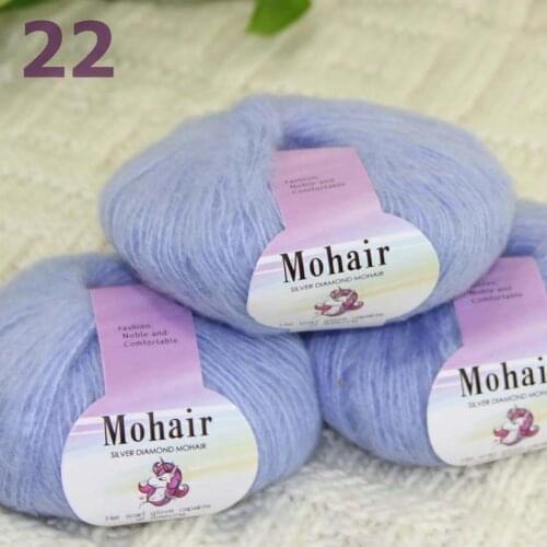 Sale New 3BallsX25g Luxury Soft Mohair Warm Wrap Shawl Hand Knit Crochet Yarn 291-22 Cloud Bluee