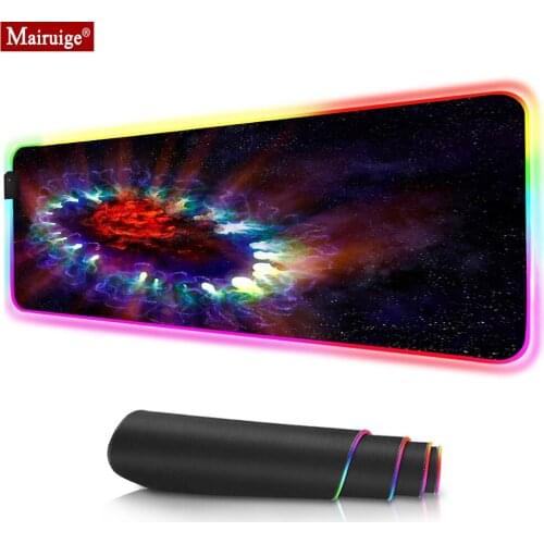Extended Mouse Pad Universe Nebula Starry Nigh Computer Keyboard Mat Stitched Edges Base Mouse Pad Optimized for Gamer 80x30cm