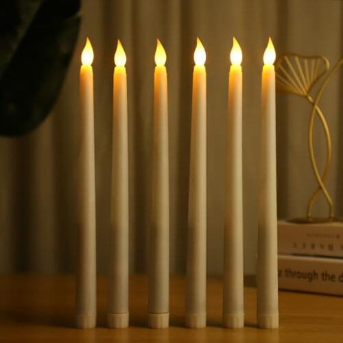 30 pieces 11 inch Led battery operated flickering flameless Ivory taper candle lamp Stick candle Wedding table 28cm(H)-Amber