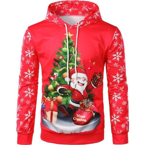 Pop Christmas Day Mens Hoodies 3D Print Pullovers New Christmas Spoof Hooded Sweatshirts Male Casual Hoodies
