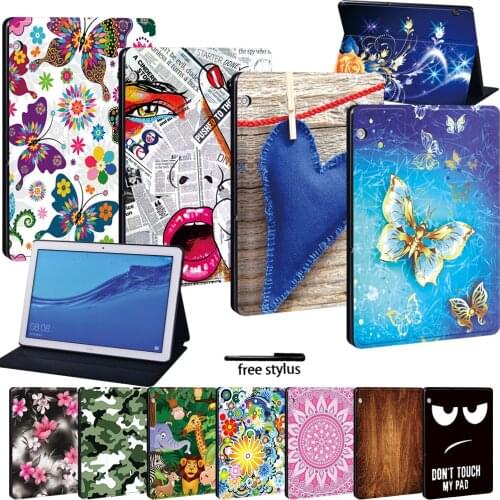 Shockproof PU Leather Tablet Case for Huawei MediaPad T3 8.0"/T3 10 9.6"/T5 10 10.1" Soft Leather Cover Case Protective Shell