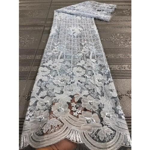 High quality French tulle lace embroidery with exquisite beads Nigerian style lace fashion African lace fabric skirt design fabr
