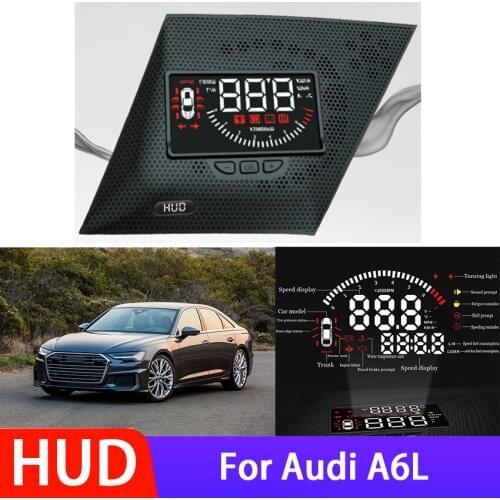 High Quality Car HUD Head Up Display Digital Speedometer For Audi A6L Driving Sn OBD Data Projector Windshield