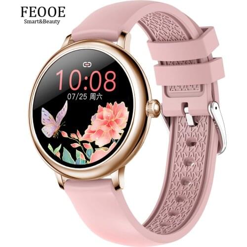 FEOOE Lady Girl Smartwatch Clock Pedometer Sports Tracking Watches for Android IOS Relogio Smart Watch wearable devices YD