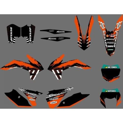 0583 Orange&Black NEW TEAM GRAPHICS WITH MATCHING BACKGROUNDS FOR 125/200/250/300/450/500 EXC XC-W XCF-W SIX DAYS 2014