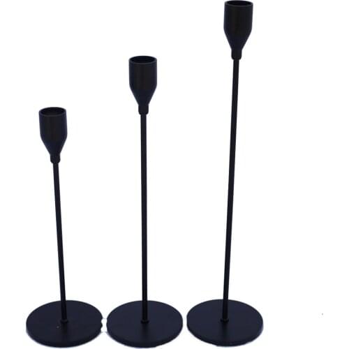 1 Set Candle Stand Centerpieces Plate for Tables or Fireplace with Black Metal Iron