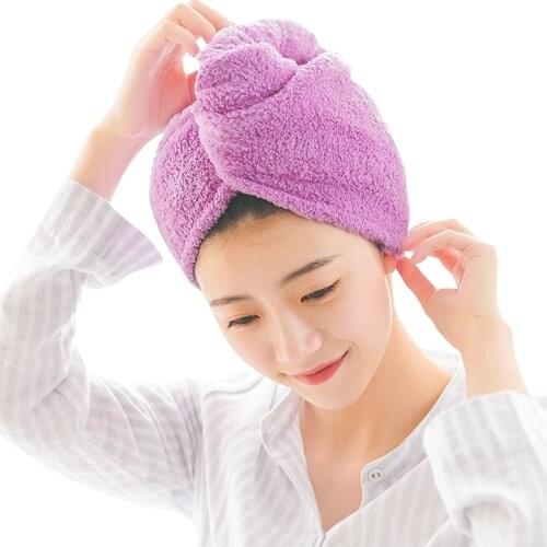 1pcs Microfibre After Shower Hair Drying Wrap Womens Girls Ladys Towel Quick Dry Hair Hat Cap Turban Head Wrap Bathing Tools
