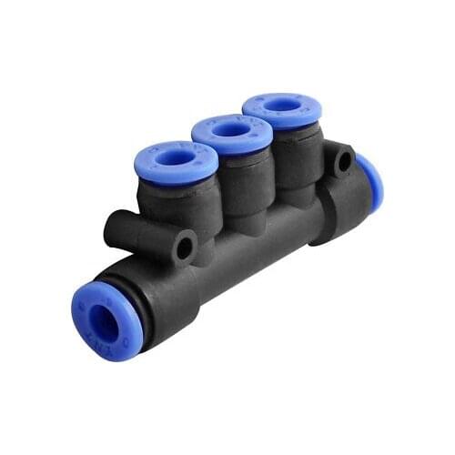 6mm 5 Way Splitter Push in Connector Pneumatic Fittings Black