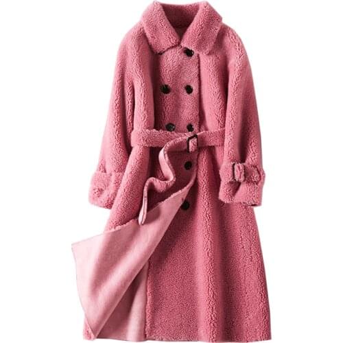 Sheep Fur velvet coat sheared sheep coat female fur long young 2019 new jacket for women Granular wool