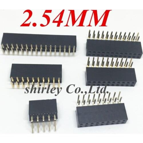 Free shiiping 10PCS Double Row Pin Female Header Socket Pitch 2.54mm 2*4P/5P/6P/7P/8P/9/10/12P/16P/40P Pin Connector