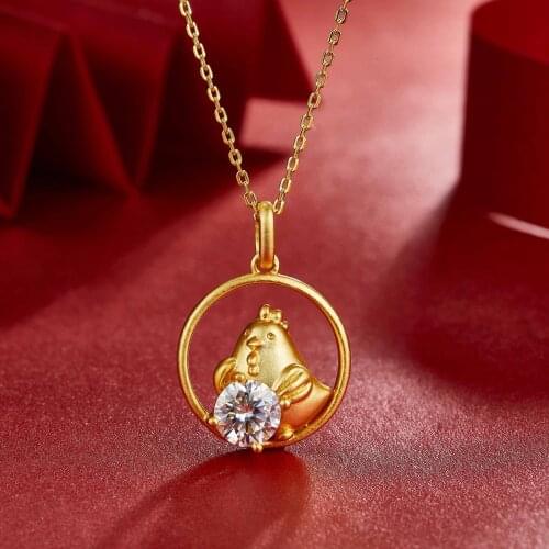 BOEYCJR 12 Chinese Zodiac 925 Silver 1ct F color Moissanite VVS Elegant Wedding Pendant Necklace for Women Anniversary Gift