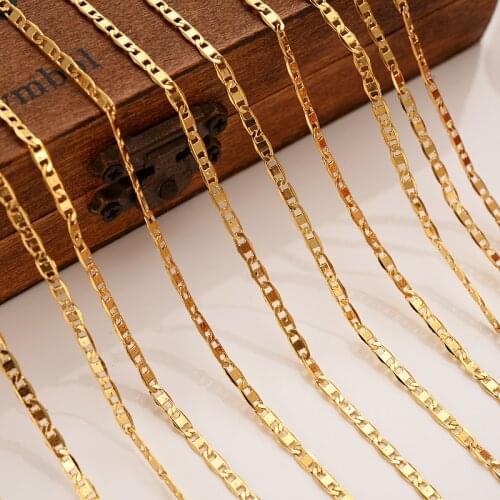 12pc 50cm Gold Necklacel figaro link Chain for Men Women girls beads Necklace Bracelet Hig Quality box chain charms bridal gifts