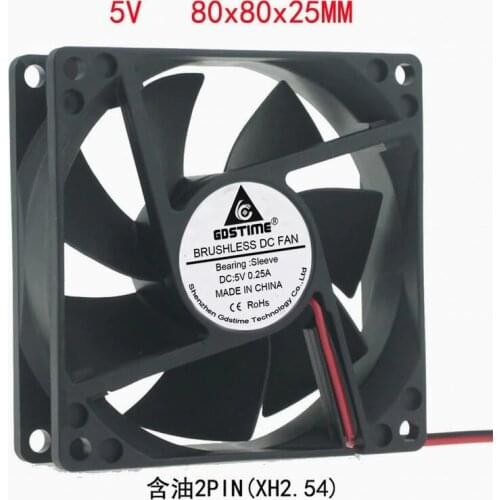 DC 5V 12V 24V 2pin Brushless Cooling Fan 8CM 80X80X25 8cm 80mm Cabinet Power Supply sleeve bearing