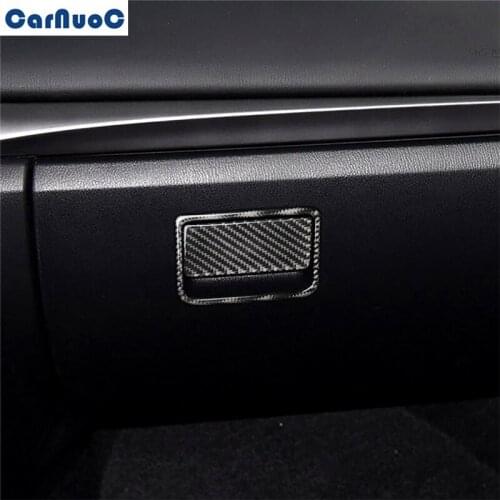 For Mazda 3 Axela 2017-2018 Car Copilot Storage Switch Panel Trim Decal Carbon Fiber Sticker Styling Accessories Black