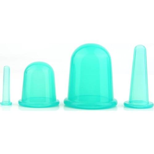 Brand New Body Anti Cellulite Silicone Vacuum Cup Body Relax Massage Eye Neck Face Back Massager Cup Health Care 1 Set/4 Pcs