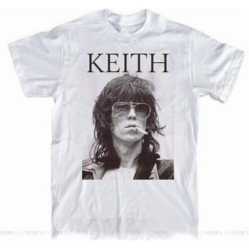 Keith Richards T-Shirt Vintage 70s Rock Tee O Neck Fashion Casual High Quality Print Streetwear T Shirt