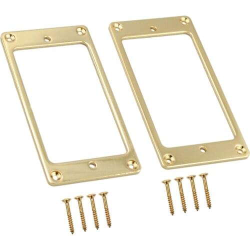 Pack of 2 Flat Humbucker Pickup Mounting Rings for LP Electric Guitar - Golden