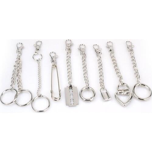 Wallet Belt Chains Trousers Pants Hip Hop Rock Punk Keyrings Anti-lost Keychains